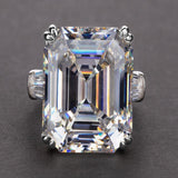 Luxury Big Rectangle AAA Zircon White/Pink Crystals Ring - Rings Universe