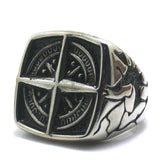 316L Stainless Steel Punk Gothic Cool Compass Ring - Rings Universe