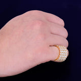 Fashion Iced Four Rows Solitaire Men's Ring - ringsuniverse