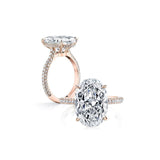 Luxury Rose Gold Color 5 Carat Oval Cut Simulated Diamond Ring - Rings Universe
