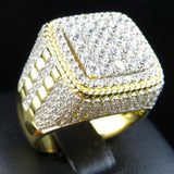 Huitan Trendy Hip Hop Rock  Men Ring  For Party Light Gold  Color Full Bling Iced Out Cubic  Micro Paved CZ Rings Gift Jewelry - ringsuniverse