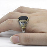 Silver Black Onyx CZ Crystals Ring - Rings Universe
