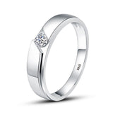 Silver Solitaire AAA+ Quality CZ Diamond Ring for Men