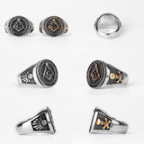 Stainless Steel Men Rings Masonic Freemasonry Skull Punk Rock Hip Hop for Biker Male Boyfriend Jewelry Creativity Gift Wholesale - ringsuniverse