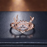 Newly-designed Rose Gold Elk Shape Ring - Rings Universe