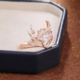Newly-designed Rose Gold Elk Shape Ring - Rings Universe