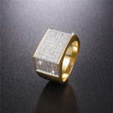 Gold Plated Men's Luxury Hip Hop Simulated Diamond Ring - ringsuniverse