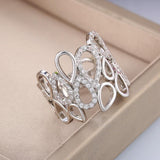 Delicate Hollow Out Water Drop Shape AAA Zircon Ring - Rings Universe
