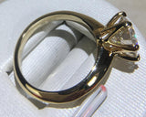 Top Quality AAA+ Cz Diamonds Silver 18KRGP Solitaire Ring - ringsuniverse