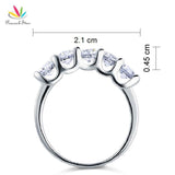 Gorgeous 1.25 Carat Lab Diamond Five 5 Stone Wedding Ring - Rings Universe
