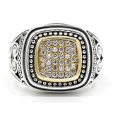 Silver Cubic Geometric Square Hollow Carved Vintage Ring - Rings Universe
