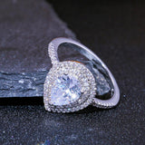 2021 New Luxury Pear Cut Silver Jewelry Ring - ringsuniverse