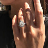 2021 New Luxury Pear Cut Silver Jewelry Ring - ringsuniverse