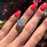 2021 New Luxury Pear Cut Silver Jewelry Ring - ringsuniverse