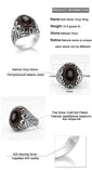 Natural Agate Silver Evil Eye Gemstone Ring - Rings Universe