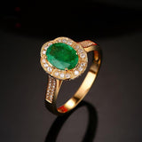 Superb Oval Lab Created Emerald Gemstone Luxury Ring - ringsuniverse