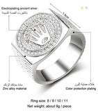 Fashion Personality Gold Plated Crown Ring Iced Out Rhinestone Ring Rock Hip Hop Jewelry Men and Women Party Ring Accessories - ringsuniverse
