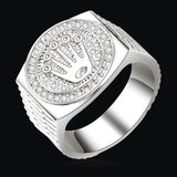 Fashion Personality Gold Plated Crown Ring Iced Out Rhinestone Ring Rock Hip Hop Jewelry Men and Women Party Ring Accessories - ringsuniverse