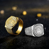 Fashion Personality Gold Plated Crown Ring Iced Out Rhinestone Ring Rock Hip Hop Jewelry Men and Women Party Ring Accessories - ringsuniverse