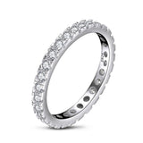 Simple Geometric Stackable Simulated Diamond Engagement Ring - ringsuniverse