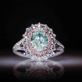 Silver Pink Blue AAA Zircon Diamonds Ring - ringsuniverse