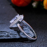 2021 New Luxury Pear Cut Silver Jewelry Ring - ringsuniverse