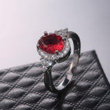 Dazzling Red  AAA+ Cubic Zirconia Romantic Ring - Rings Universe