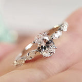 Dainty AAA Cubic Zircon Silver Color Delicate Proposal Ring - Rings Universe
