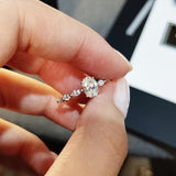 Dainty AAA Cubic Zircon Silver Color Delicate Proposal Ring - Rings Universe