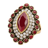 Vintage Collection of Antique Gold Crystal Rings - ringsuniverse