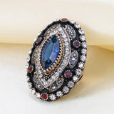 Vintage Collection of Antique Gold Crystal Rings - ringsuniverse