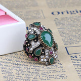 Vintage Collection of Antique Gold Crystal Rings - ringsuniverse
