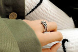 Bohemian Vintage Silver Color Bow Rings For Women - Rings Universe