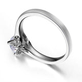 Unique 0.8ct  Luxury Moissanite Diamond Solitaire Ring - Rings Universe