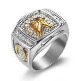 Fashion Horse Design Clear CZ Men Ring