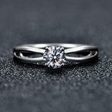 0.5ct 4 Prongs Moissanite Diamond Hearts and Arrows Ring - Rings Universe