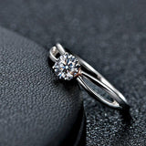 0.5ct 4 Prongs Moissanite Diamond Hearts and Arrows Ring - Rings Universe