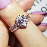 New Luxury Rose Gold color Pear Cut Jewelry Ring set - ringsuniverse