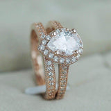 New Luxury Rose Gold color Pear Cut Jewelry Ring set - ringsuniverse