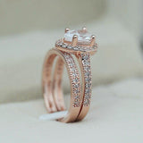 New Luxury Rose Gold color Pear Cut Jewelry Ring set - ringsuniverse