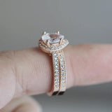 New Luxury Rose Gold color Pear Cut Jewelry Ring set - ringsuniverse