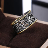 Fashion Vintage Pattern Two Tone Ring - ringsuniverse