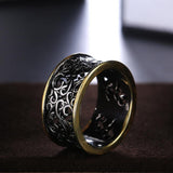 Fashion Vintage Pattern Two Tone Ring - ringsuniverse