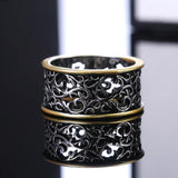 Fashion Vintage Pattern Two Tone Ring - ringsuniverse