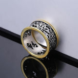 Fashion Vintage Pattern Two Tone Ring - ringsuniverse