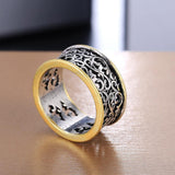 Fashion Vintage Pattern Two Tone Ring - ringsuniverse