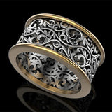 Fashion Vintage Pattern Two Tone Ring - ringsuniverse