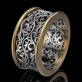 Fashion Vintage Pattern Two Tone Ring - ringsuniverse