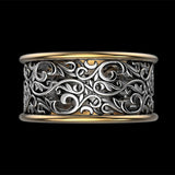 Fashion Vintage Pattern Two Tone Ring - ringsuniverse