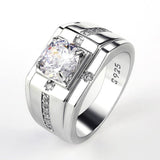 Luxury Silver Color Round Dazzling AAA Cubic Zircon Rings